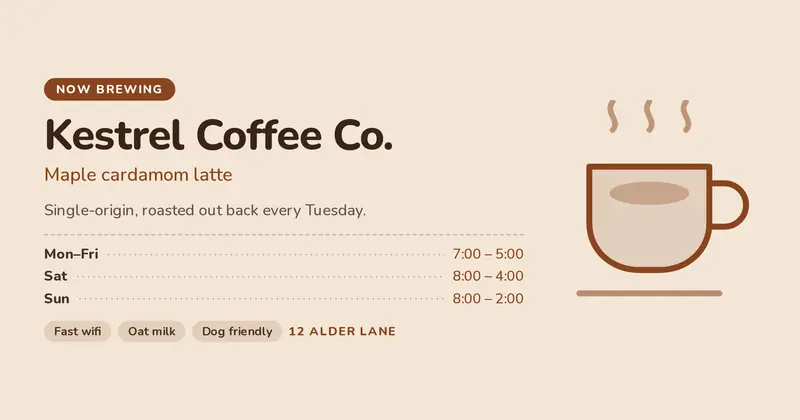 Coffee Shop Open Graph image template