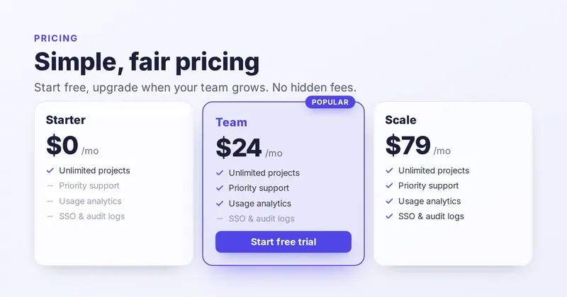 Pricing Table Open Graph image template