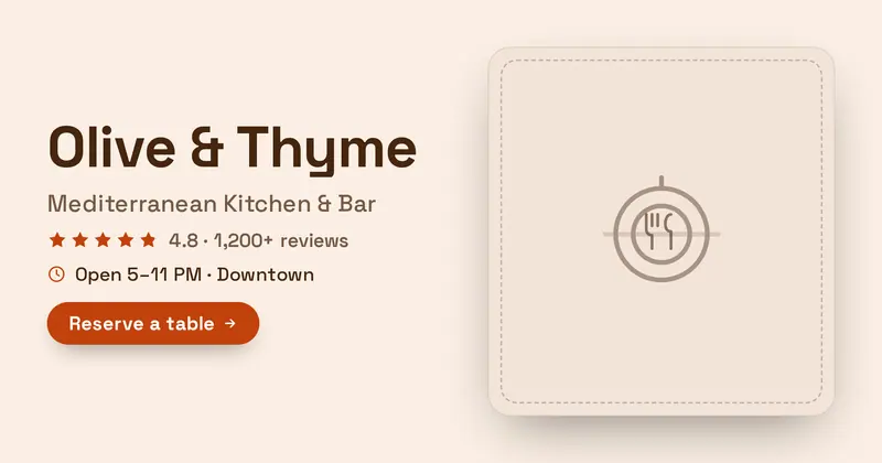 Restaurant Hero Open Graph image template