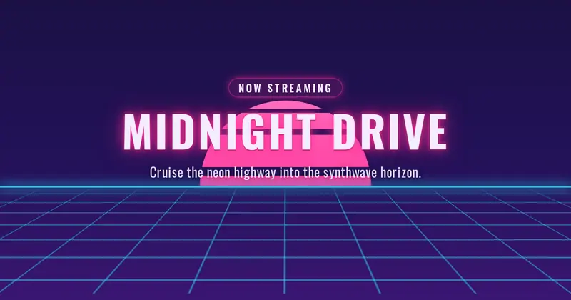 Retro Wave Open Graph image template