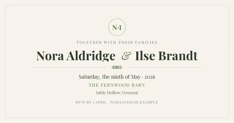 Wedding Invitation Open Graph image template